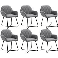 Dining Chairs 6 pcs Dark Grey Textile - Dining Chair