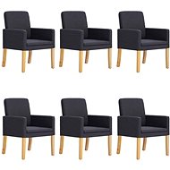 Dining chairs 6 pcs dark gray textile - Dining Chair