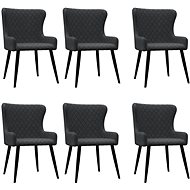 Dining chairs 6 pcs dark gray textile - Dining Chair