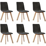Dining chairs 6 pcs dark gray textile - Dining Chair