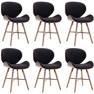 Dining chairs 6 pcs dark gray textile and bent wood - Dining Chair