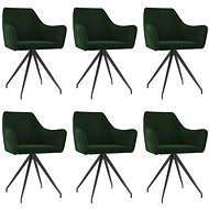 Dining Chairs 6 pcs Dark Green Velvet - Dining Chair