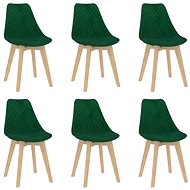 Dining chairs 6 pcs dark green velvet - Dining Chair
