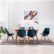 Dining chairs 6 pcs turquoise and black artificial leather - Dining Chair