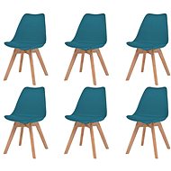 Dining chairs 6 pcs turquoise faux leather - Dining Chair