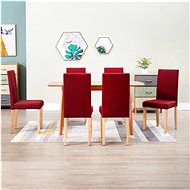 Dining chairs 6 pcs burgundy textile - Dining Chair