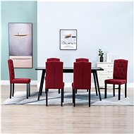 Dining Chairs 6 pcs Burgundy Textile - Dining Chair