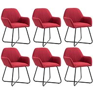 Dining Chairs 6 pcs Burgundy Textile - Dining Chair