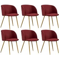 Dining Chairs 6 pcs Burgundy Textile - Dining Chair