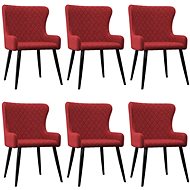 Dining chairs 6 pcs burgundy textile - Dining Chair
