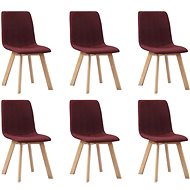 Dining chairs 6 pcs burgundy textile - Dining Chair