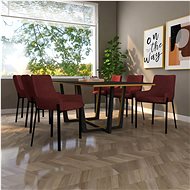 Dining chairs 6 pcs burgundy textile - Dining Chair