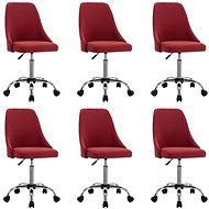Dining chairs 6 pcs burgundy textile - Dining Chair