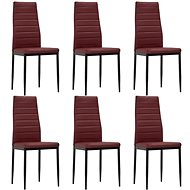Dining chair 6 pieces burgundy faux leather - Dining Chair