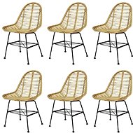 Dining Chairs 6 pcs made of Natural Rattan - Dining Chair