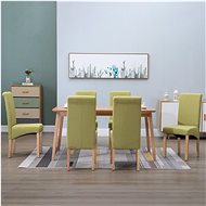 Dining chairs 6 pcs green textile - Dining Chair