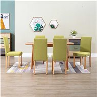 Dining chairs 6 pcs green textile - Dining Chair