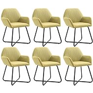 Dining chairs 6 pcs green textile - Dining Chair
