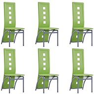 Dining chair 6 pcs green faux leather - Dining Chair