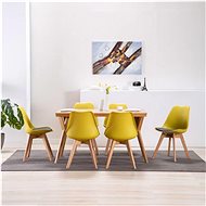 Dining chairs 6 pcs yellow and black faux leather - Dining Chair