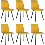 Dining Chair 6 pcs Yellow Velvet - Dining Chair
