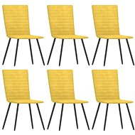 Dining chair 6 pcs yellow velvet - Dining Chair