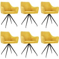 Dining chair 6 pcs yellow velvet - Dining Chair