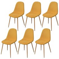 Dining chairs 6 pcs yellow textile - Dining Chair