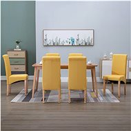 Dining chairs 6 pcs yellow textile - Dining Chair