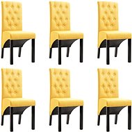 Dining Chairs 6 pcs Yellow Textile - Dining Chair