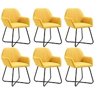 Dining Chairs 6 pcs Yellow Textile - Dining Chair