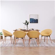 Dining Chairs 6 pcs Yellow Textile - Dining Chair