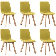 Dining chairs 6 pcs yellow textile - Dining Chair