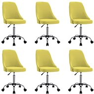 Dining chairs 6 pcs yellow textile - Dining Chair