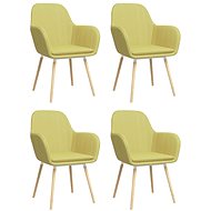 Dining chair with armrests 4 pcs green textile - Dining Chair