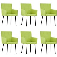 Dining chair with armrests 6 pcs green textile - Dining Chair