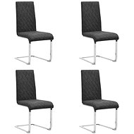 Cantilever dining chairs 4 pcs black faux leather - Dining Chair