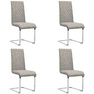 Cantilever dining chairs 4 pcs light gray faux leather - Dining Chair