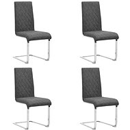 Cantilever dining chairs 4 pcs gray faux leather - Dining Chair
