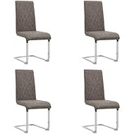 Cantilever dining chairs 4 pcs dark brown faux leather - Dining Chair