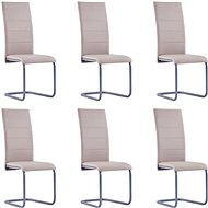 Cantilever dining chairs 6 pcs cappuccino faux leather - Dining Chair
