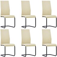 Cantilever dining chairs 6 pcs cappuccino faux leather - Dining Chair