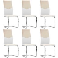 Cantilever dining chairs 6 pcs cappuccino faux leather - Dining Chair