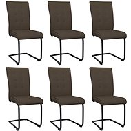 Cantilever dining chairs 6 pcs brown textile - Dining Chair