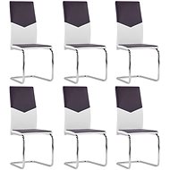 Cantilever dining chairs 6 pcs brown faux leather - Dining Chair