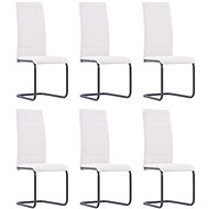 Cantilever dining chairs 6 pcs cream textile - Dining Chair
