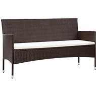 3-seater Garden Sofa with Cushions Brown Polyrattan 45896 - Garden Sofa