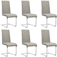 Cantilever Dining Chairs 6 pcs Light Grey Faux Leather - Dining Chair
