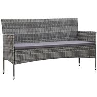 3-seater garden sofa with cushions gray polyratan 45898 - Garden Sofa