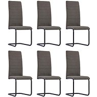 Cantilever dining chairs 6 pcs taupe textile - Dining Chair